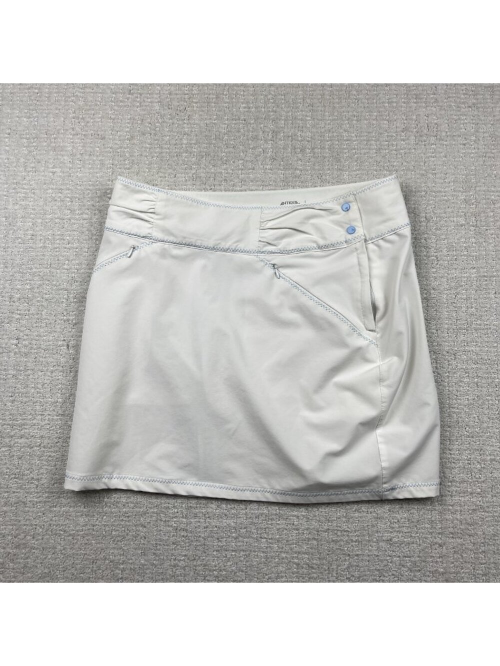 Antigua Womens Tennis Golf Skort White Desert Dry Performance Sz 8 Skirt Shorts